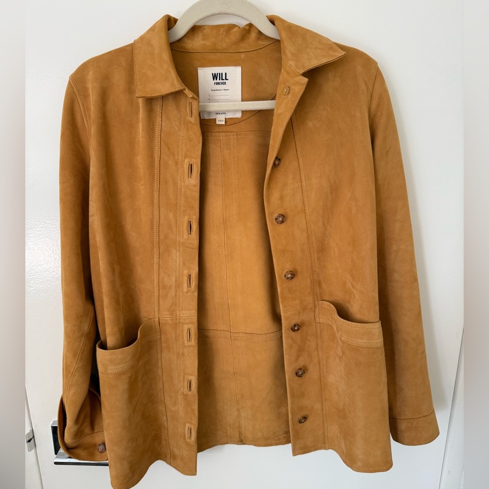 Sezane Will Jacket Mustard Suede - LIKE NEW